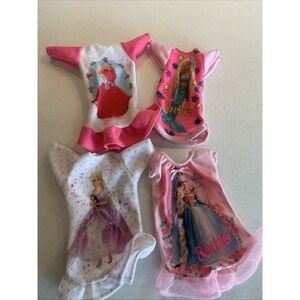 Set Of 4 Barbie Doll Nightgowns Rapunzel, Mermaid, Barbie With Kitten, Red Dress